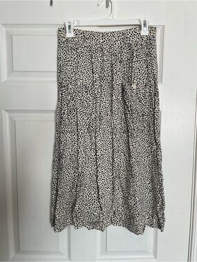 Vintage Lady Manhattan Women's Petite S Terrazzo Black Speckle Midi Cream Skirt
